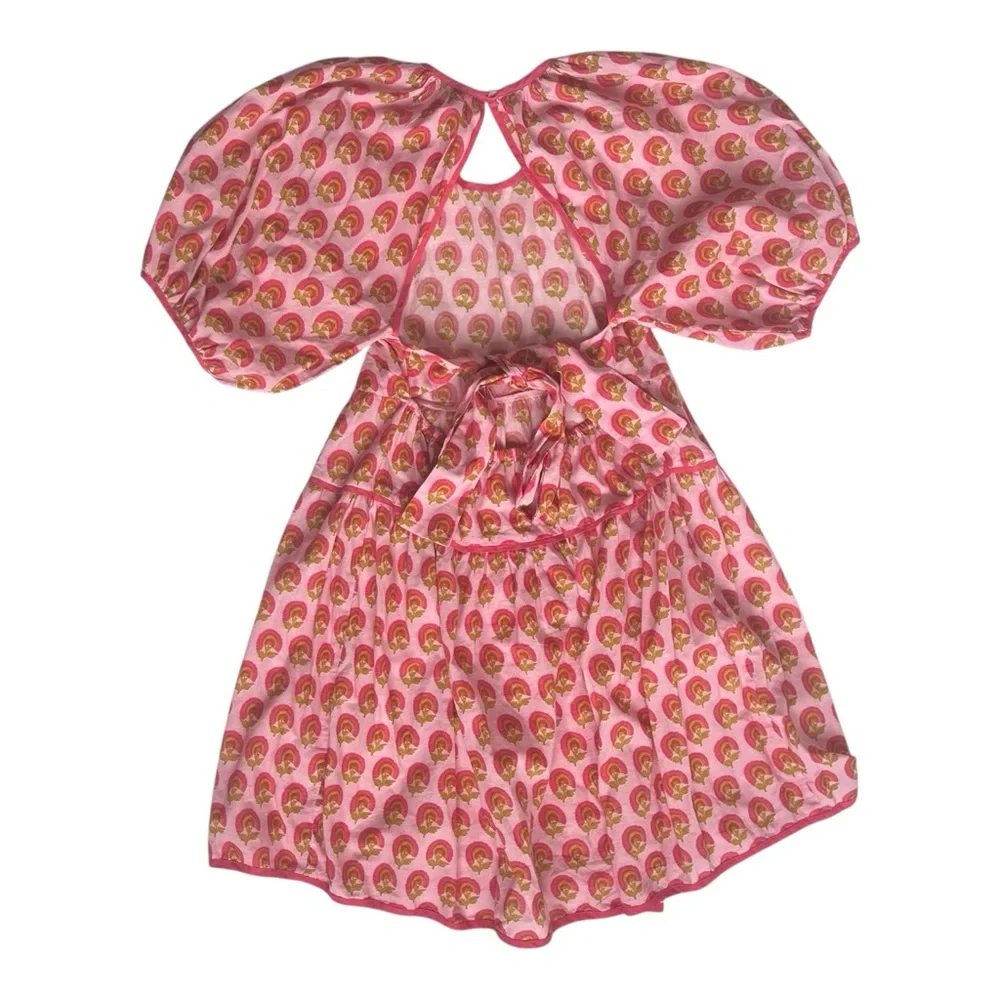 Maria De La Orden 100% Cotton Pink Floral Dress - Picture 4 of 9
